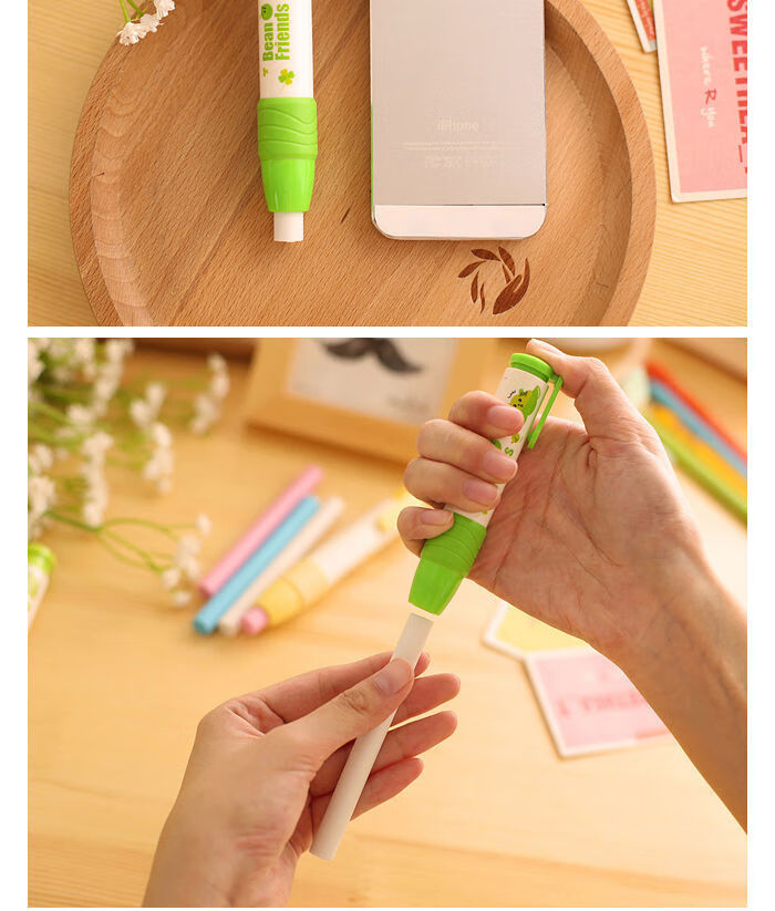 麒柠爱好按动橡皮擦自动笔型按压式小学生创意文具小奖品低年级幼儿童