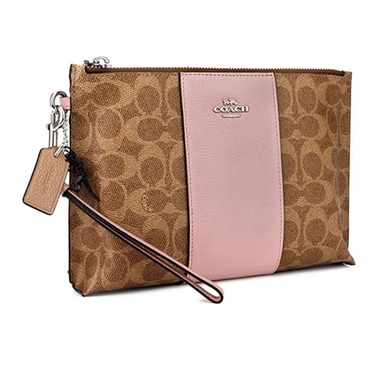 coach 蔻驰女包 时尚帆布配皮革手拿包z 91775 lhq63【图片 价格 品牌