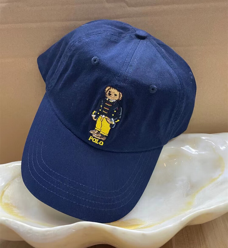 高品质拉夫劳伦保罗帽保罗刺绣小熊帽子polo水洗软顶纯棉棒球帽男女