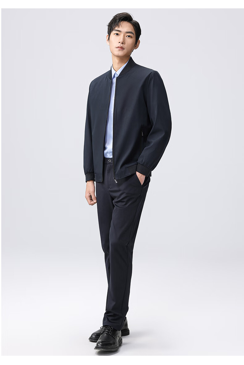 Yalu Jacket for Men, Spring 2026 Baseball Collar Loose Casual Dad Style Executive Coat Business Casual Middle-Aged Outerwear 10
