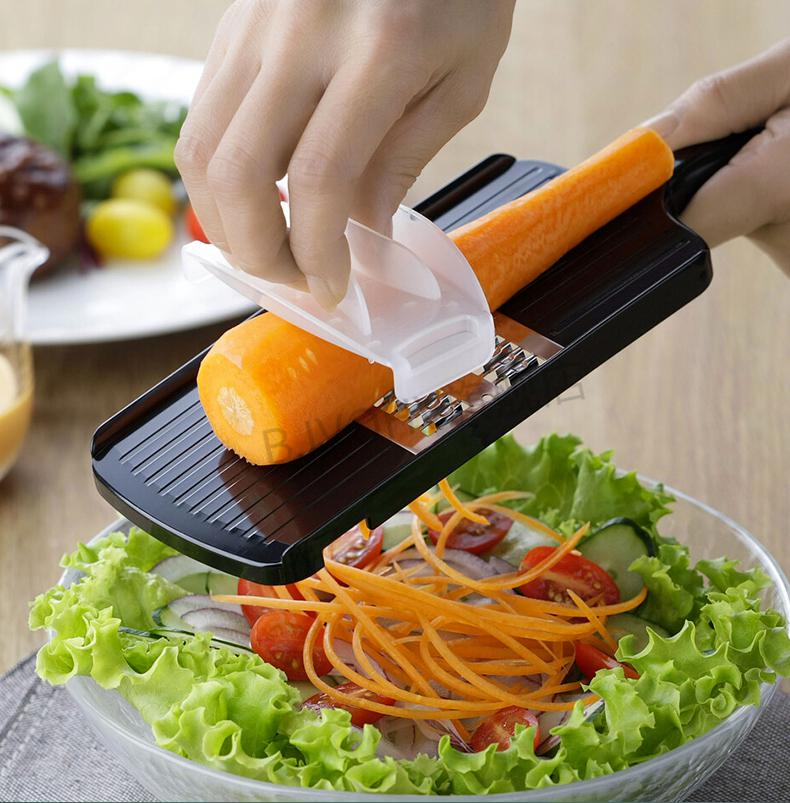 下村日本刨丝器家用黄瓜土豆丝双向切丝器带护手器厨房擦丝器西翼板形