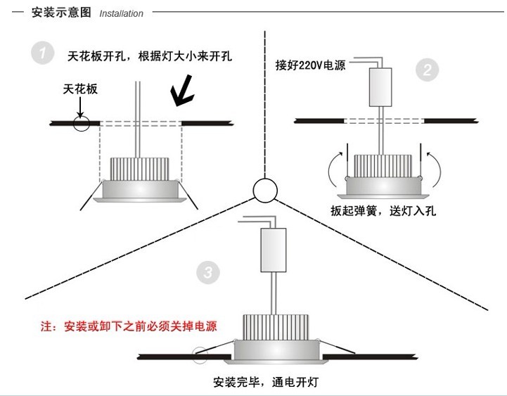 射灯布线图示意图图片