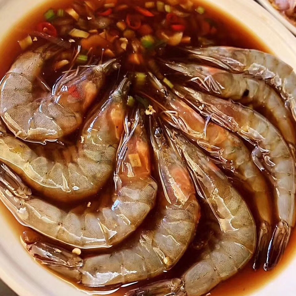 生呛大虾腌虾酱大虾新鲜对虾新鲜白虾 罗莫利得 顺丰空运 一罐夹馅虾