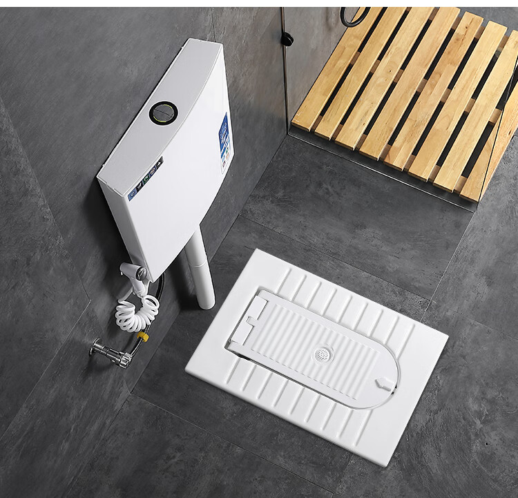 科勒(kohler)带盖板蹲便器一体翻盖式隐藏形蹲厕所有加盖蹲坑式便池