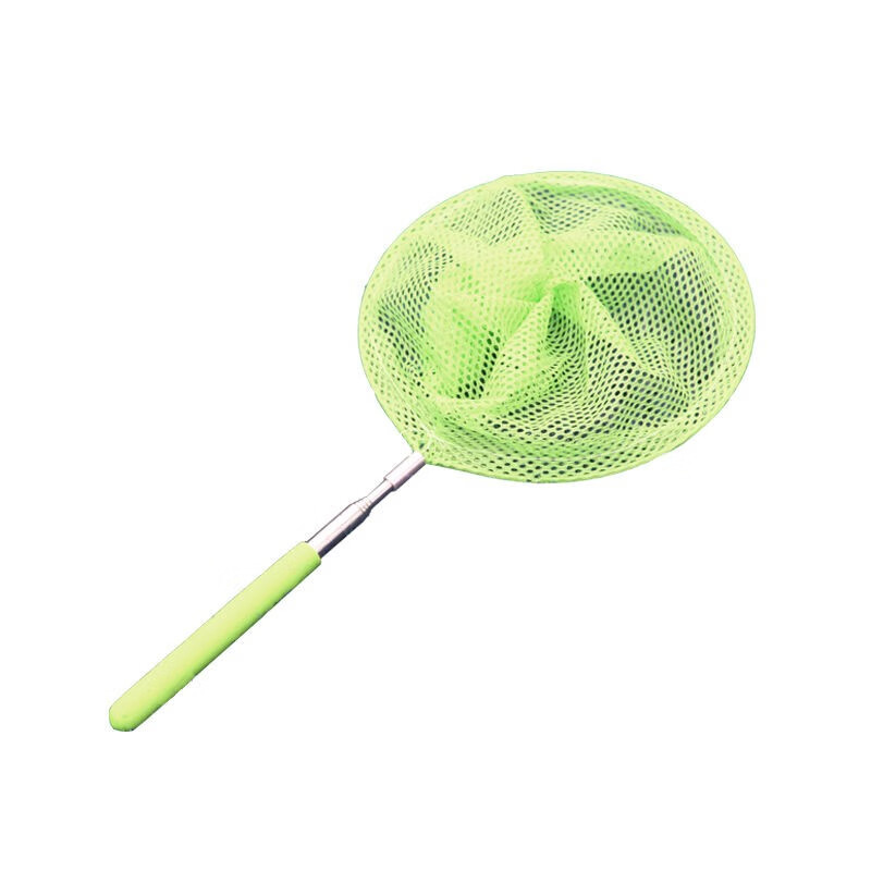 伸缩渔网儿童捞鱼小网兜捕蝴蝶网捕鱼蝶虫网户外儿童玩具蜻蜓虫网桔色