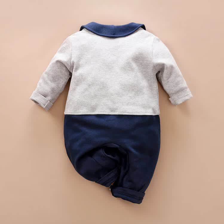 迪士尼新生男婴儿连体衣百天百岁满月衣服春季宝宝周岁礼服男孩春装