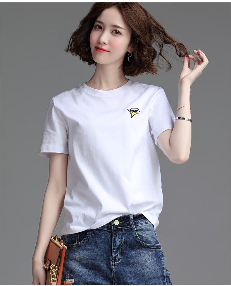 cuf 香港潮牌 纯棉白色短袖t恤女装2020夏季新款潮流宽松显瘦百搭半袖