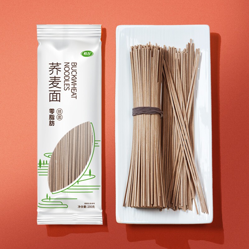 怡力荞麦面粗粮挂面黑麦荞麦脂精粗粮面条200g*0袋 荞麦面200g*2袋