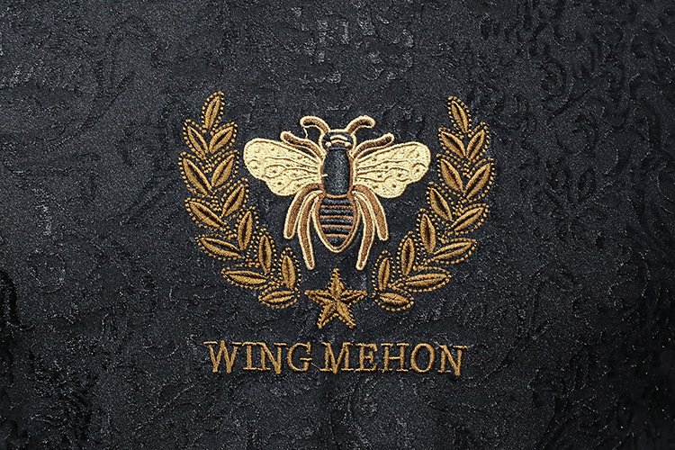 catwick2022新款春夏季男士t恤韩版潮流刺绣小蜜蜂男装织带帅气短袖