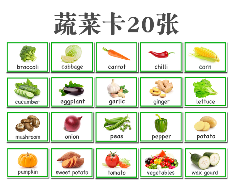 蔬菜英语怎么写图片