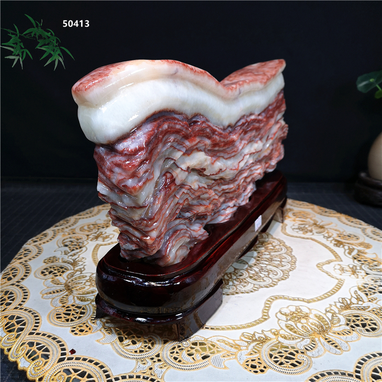 天然原石观赏石红烧肉腊肉五花肉玉石收藏装饰摆件 1680-1【图片 价格