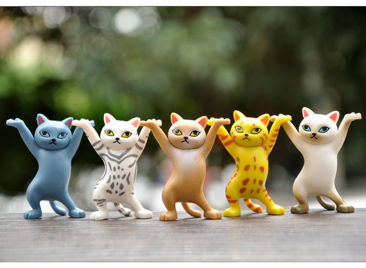 妖娆猫托盘新品二代ins日系妖娆猫笔托学生可爱桌面摆件猫咪笔架创意