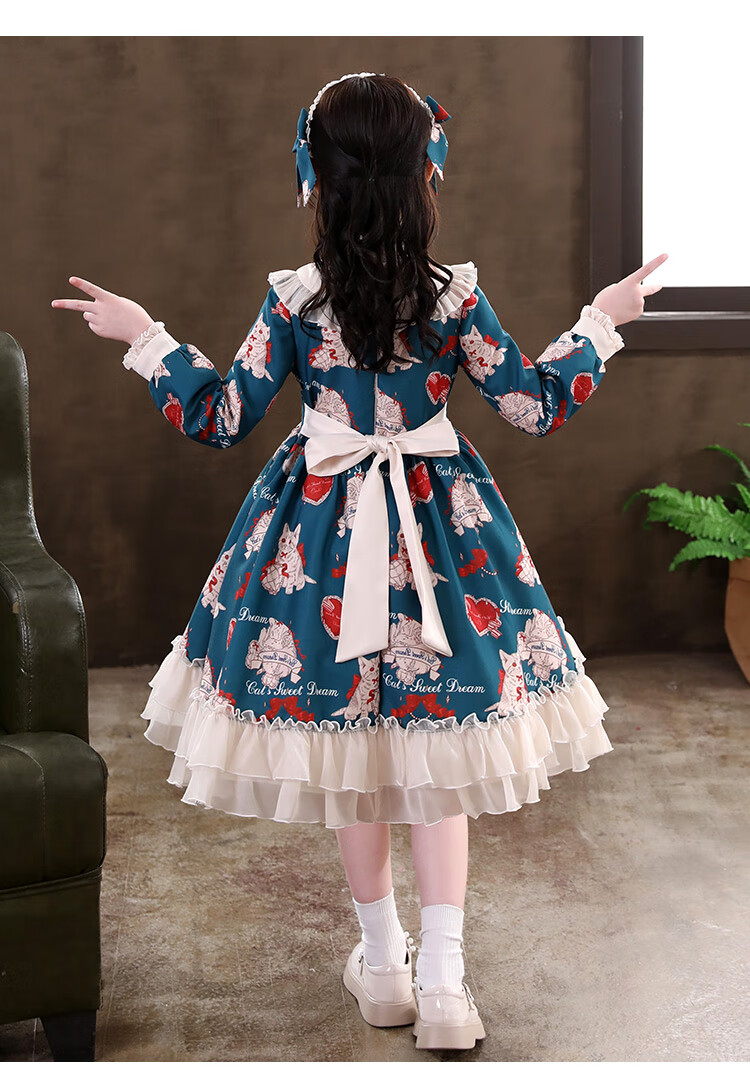 洛丽塔儿童公主裙冬季女大童连衣裙童装女孩子裙子学生萝莉洋装女童秋