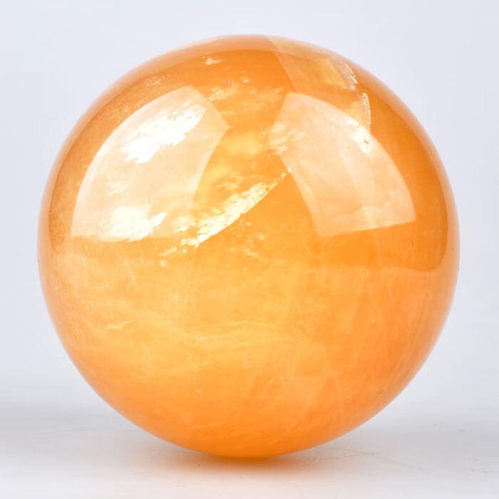 沃铂 黄玉黄水晶球摆件 家居装饰品工艺品客厅酒柜书房创意摆设 直径