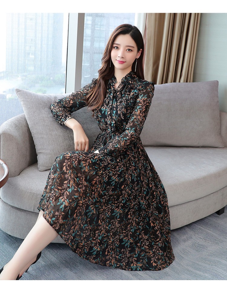 品牌: 木宸(muchen) 商品名称:木宸春秋长袖雪纺连衣裙女2020春装新款