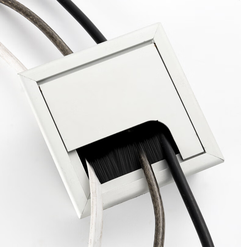 电脑桌孔盖穿线盒盖板办公室线槽办公室穿线孔盖板写字桌走线盒铝合金