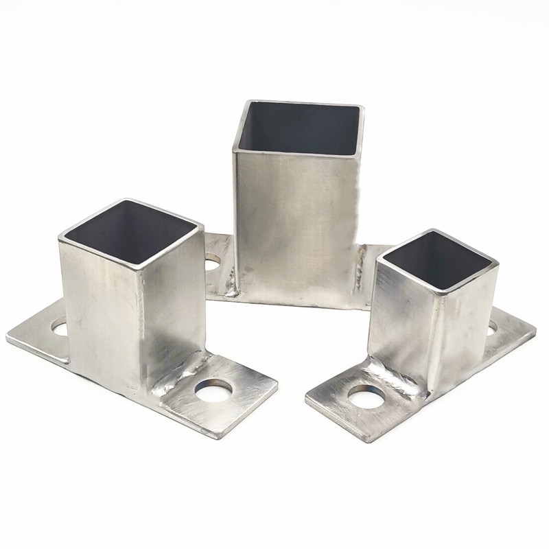 不锈钢方管立柱栏杆铁管加厚固定法兰底座紧固件内外连接脚套配件配套