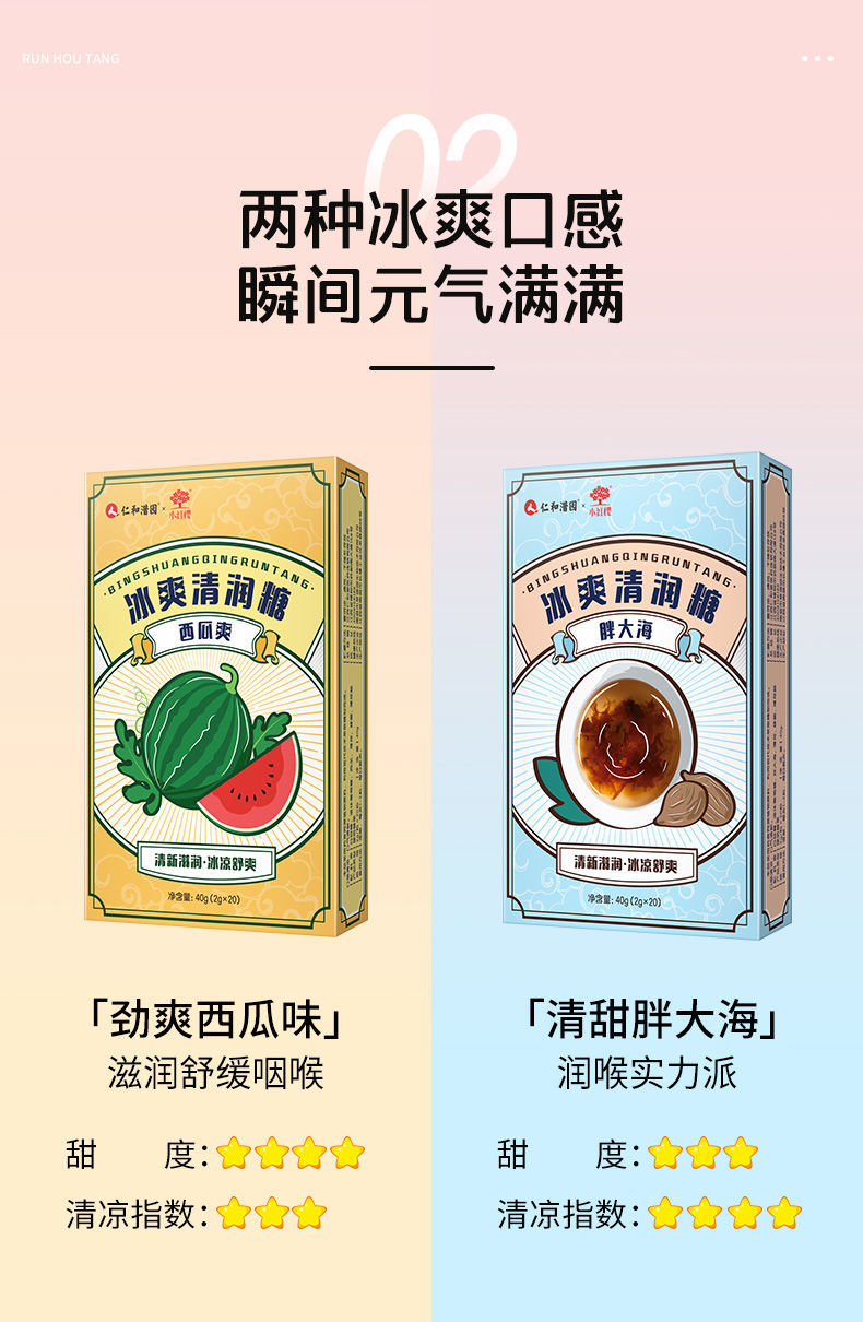 糖西瓜爽含片蜜炼枇杷糖金银花硬糖薄荷糖润喉护嗓金源力西瓜爽一盒装