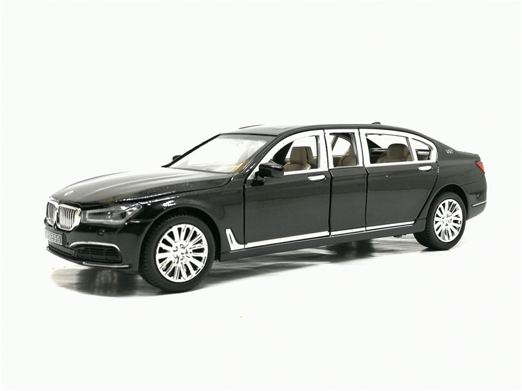 宝马7系车模玩具 汽车模型仿真合金车宝马7系加长版1:24男孩玩具车六