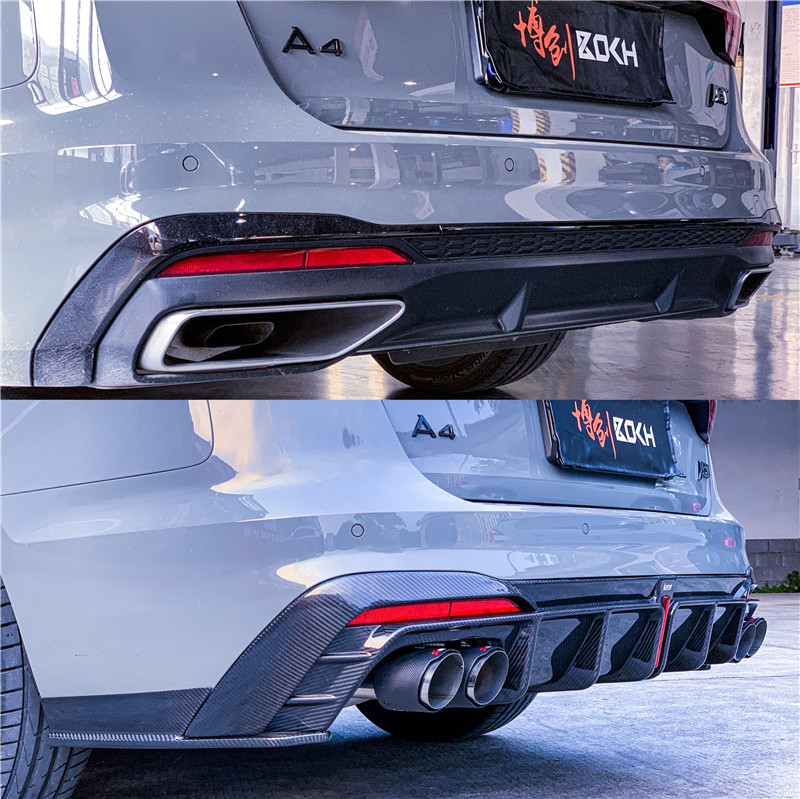 适用于2022款奥迪a4l尾翼20-22新款s4卡布尔后唇改装kel干碳前铲碳