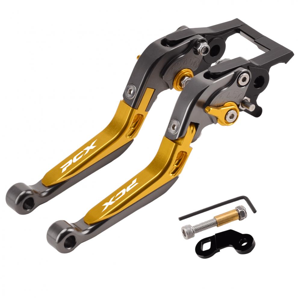 适用本田pcx150/125改装刹车牛角 前碟后鼓版 带驻车功能手刹拉杆