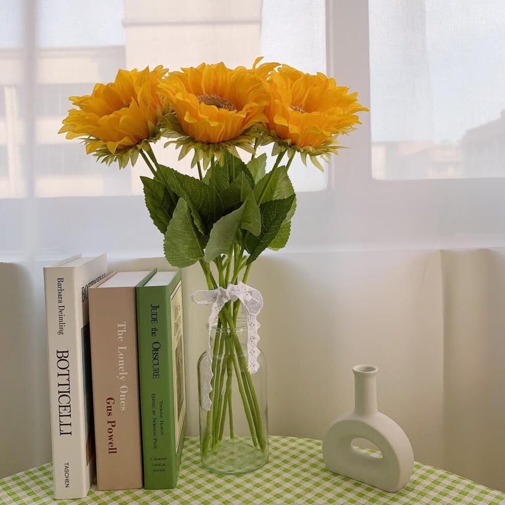 向日葵仿花ins太阳花手捧花花束野餐假花拍照道具装饰品旅游花 仿真