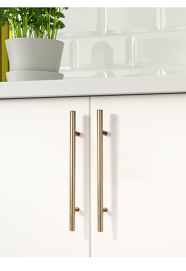 固特衣柜门拉手固特加长拉手现代简约北欧衣柜门金色铜色抽屉黑色橱柜