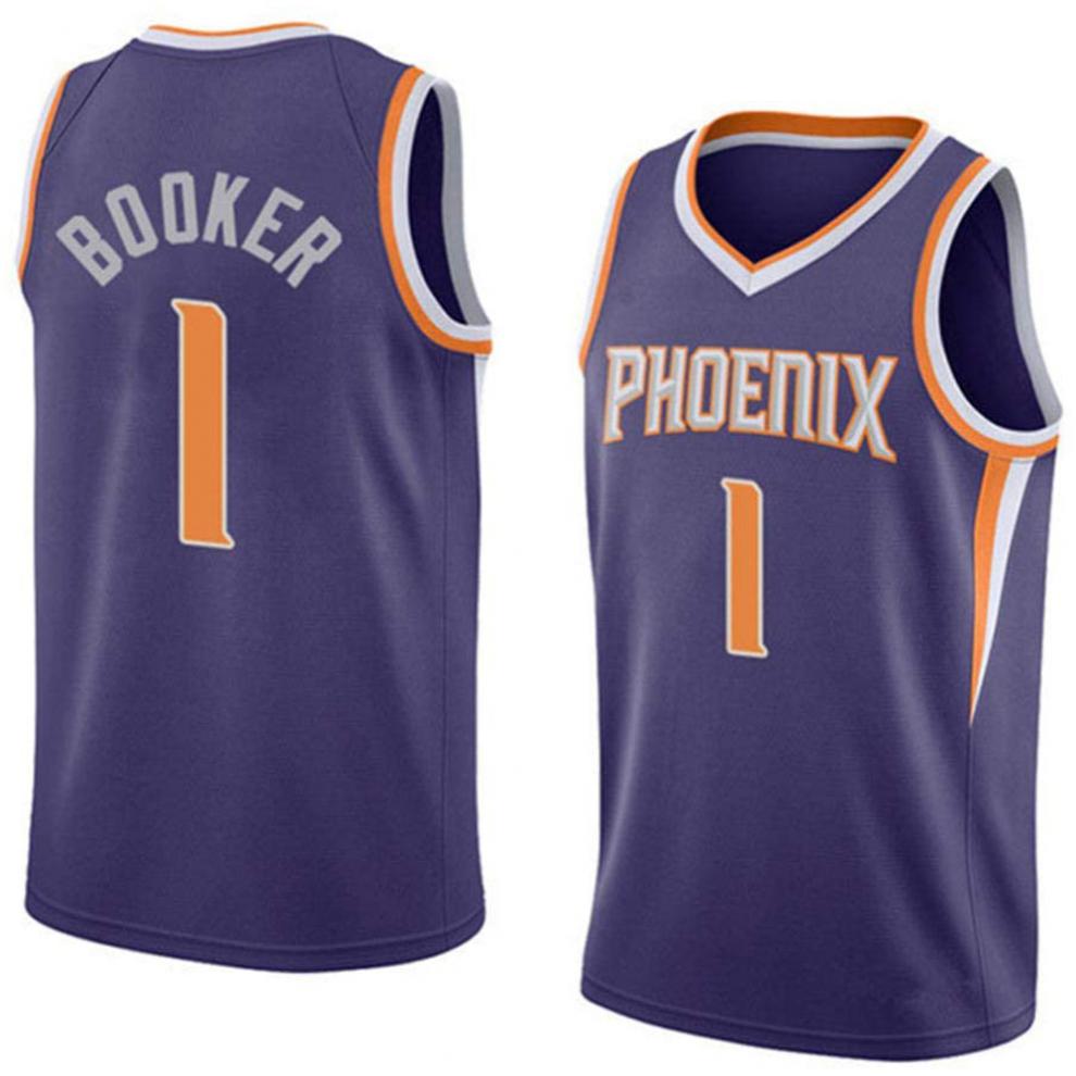 滕讯体育nba全明星太阳队1号德文布克球衣booker城市版黑白定制篮球服