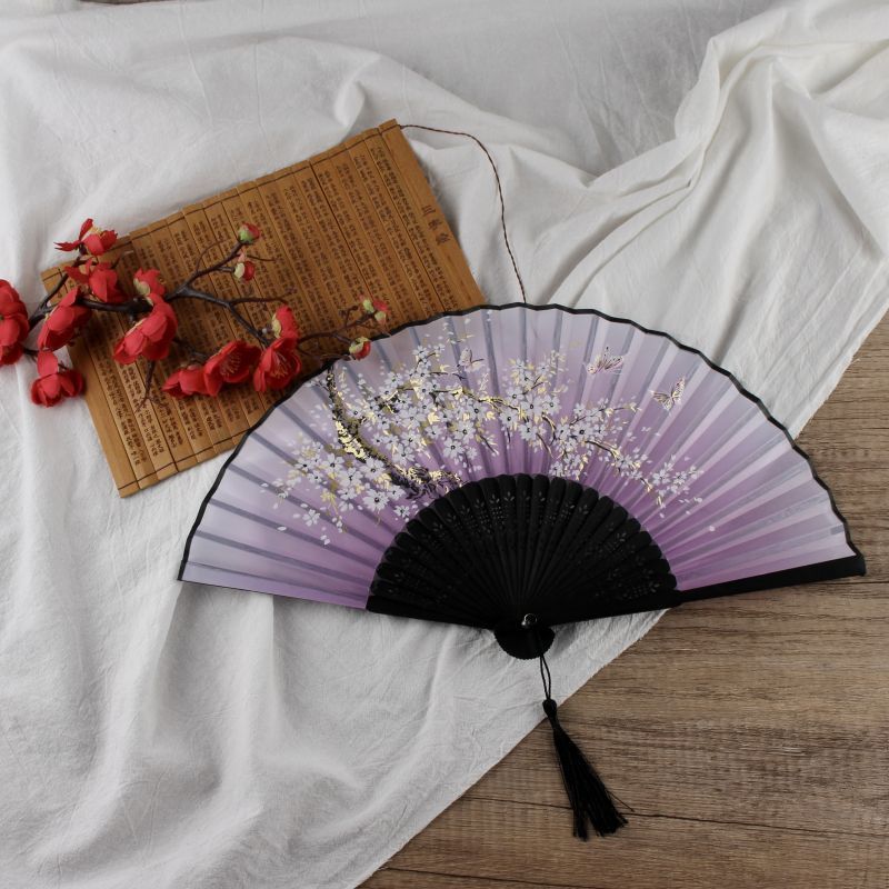 扇子折扇中国风女式学生古风流苏夏季随身携带古装古代汉服小竹扇 12
