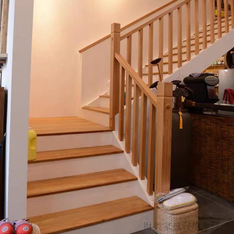 京选品质楼梯木踏板定制红橡木实木楼梯踏步板扶手定制定做原木加工