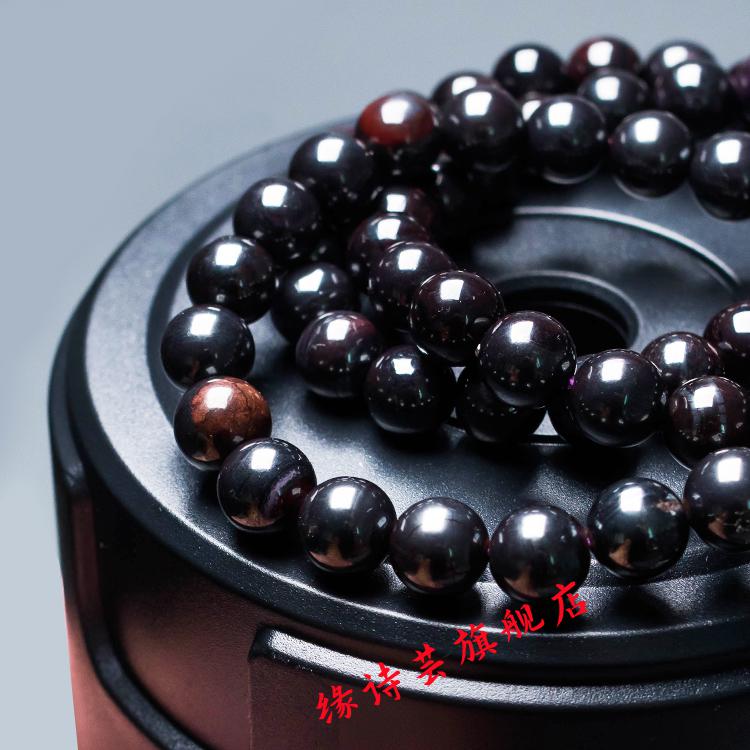 缘诗芸水晶舒俱来黑铁蛋手链手串苏纪石南非女款礼男友 约10mm单圈