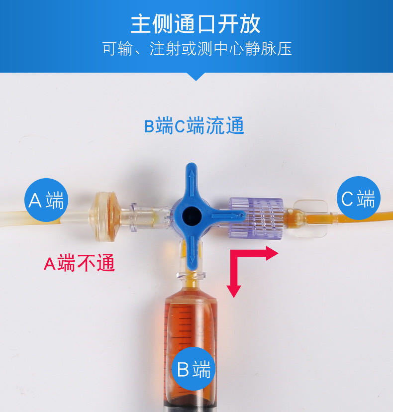 一次性使用三通阀输液旋塞医用配药兑药开关转换器水光针三通50支价格