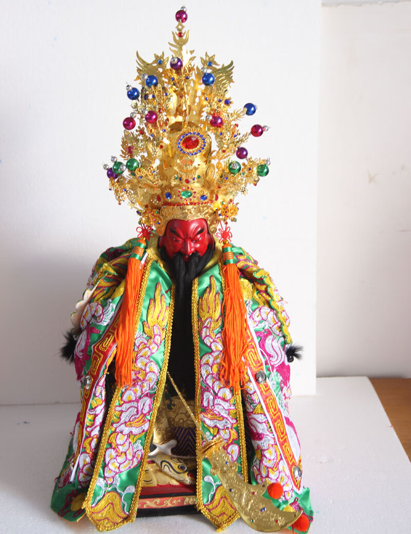 宗教道教天龙绣品彩珠彩钻帽田都元帅帽元帅帽神明武将军头盔供品 彩