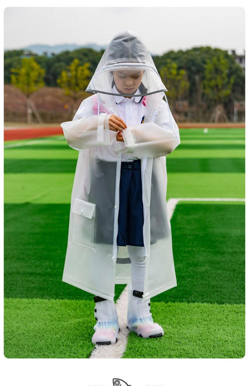 初中生雨衣儿童雨衣可背书包学生上学专中学生轻便雨衣女大童初中可穿