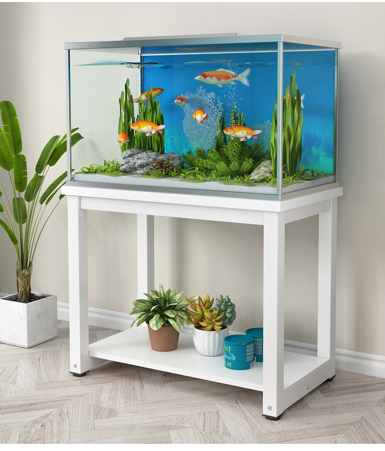 鱼缸架子铁艺家用小型鱼缸底座多层架鱼缸底柜钢木鱼缸铁桌子颜色留言