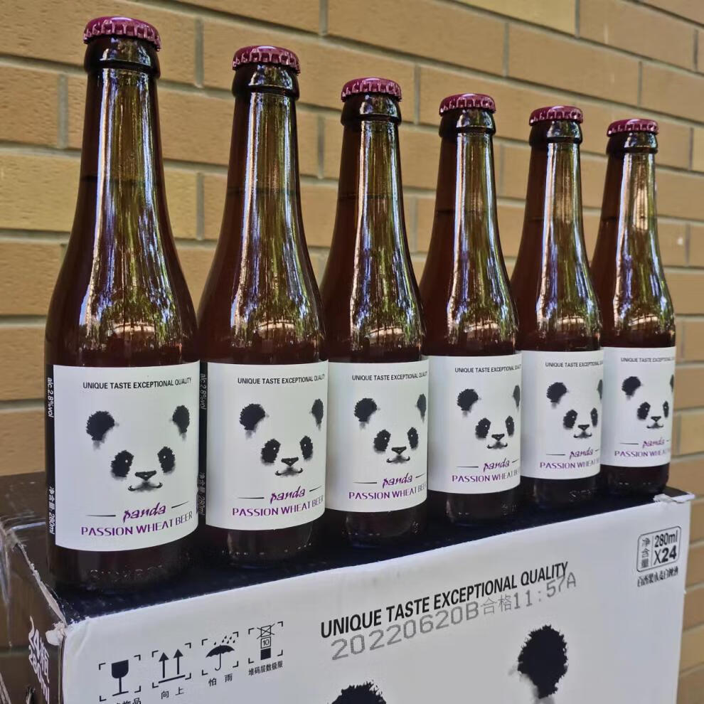 熊猫徽章啤酒 精酿艾百力多果味 国产百香果小麦白味啤酒整箱 百香果