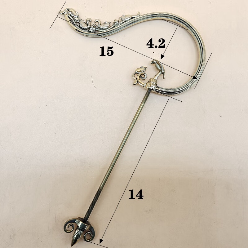 鸟笼挂钩精品 画眉笼笼钩百灵笼黄铜钩画眉鸟笼黄铜笼钩麒麟狮子倒钩
