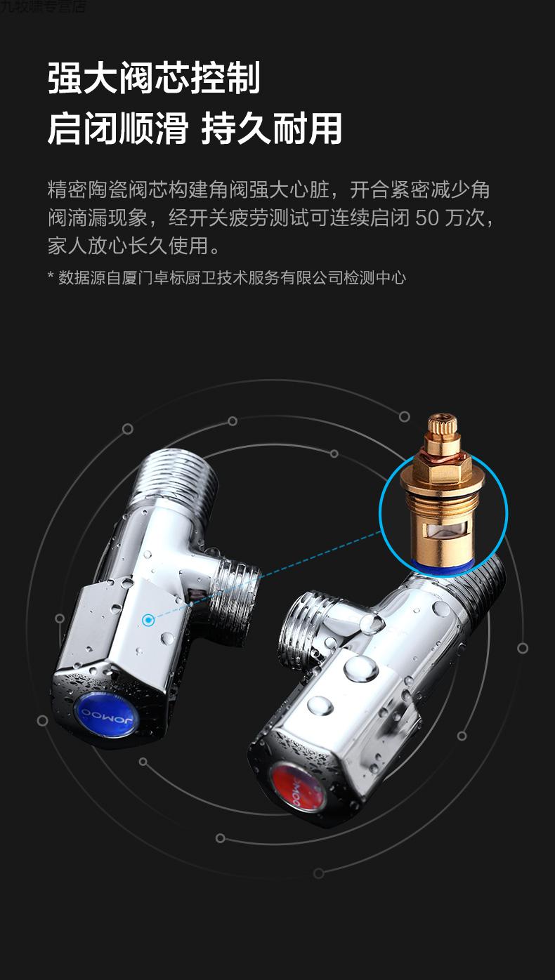 热水器开关阀冷热开关角阀三角阀全铜水阀门三通一进二出八字阀加长