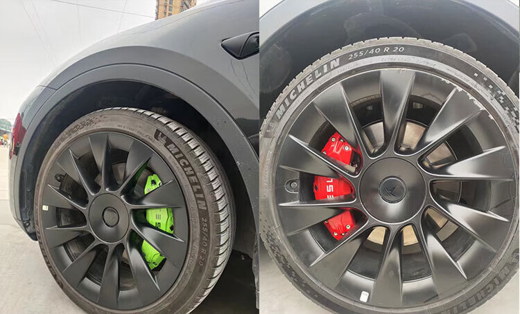 适用于特斯拉modely刹车卡钳罩改装铝合金轮毂卡钳盖model3升级版
