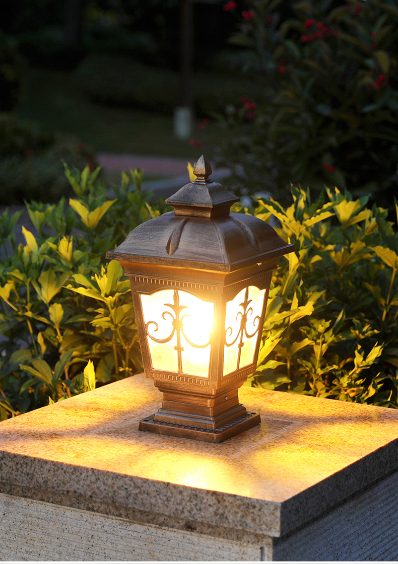 围墙灯柱头灯室外花园别墅户外灯防水墙头门柱灯景观庭院灯 田字围墙