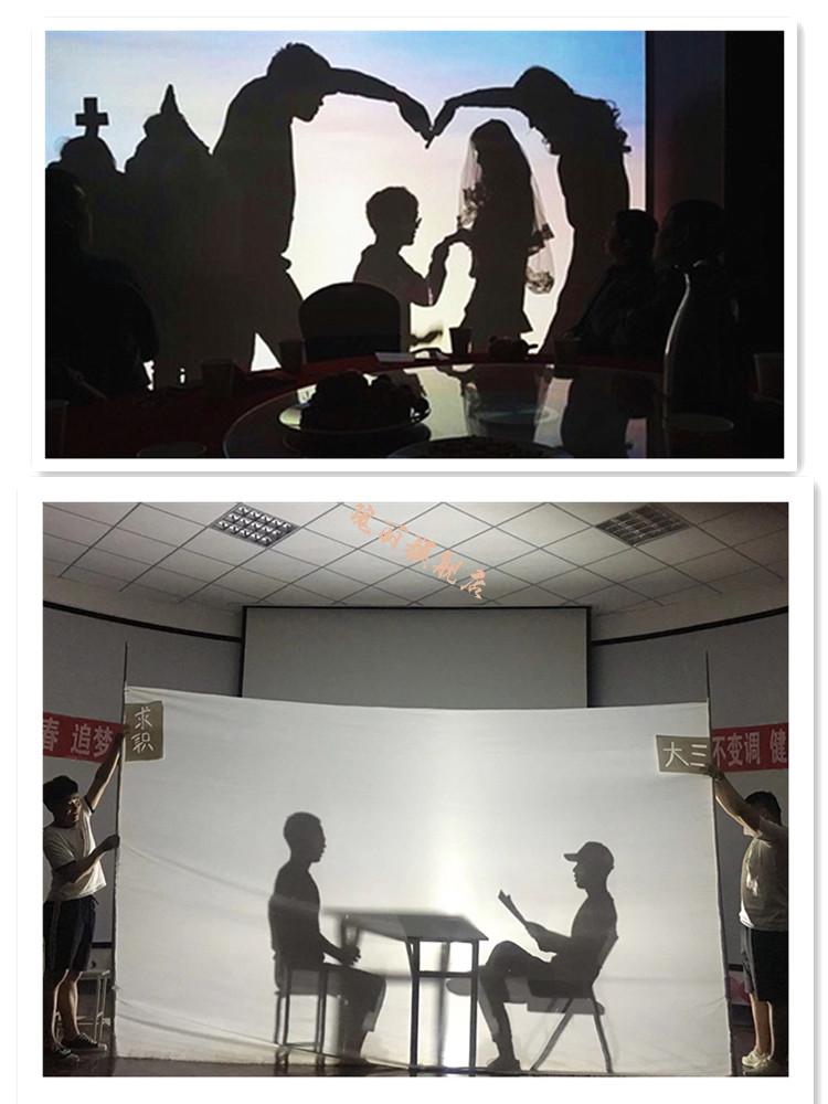 投影白布皮影戏ins拍照白布影子舞幕布人影表演手影舞台剧灯光投影