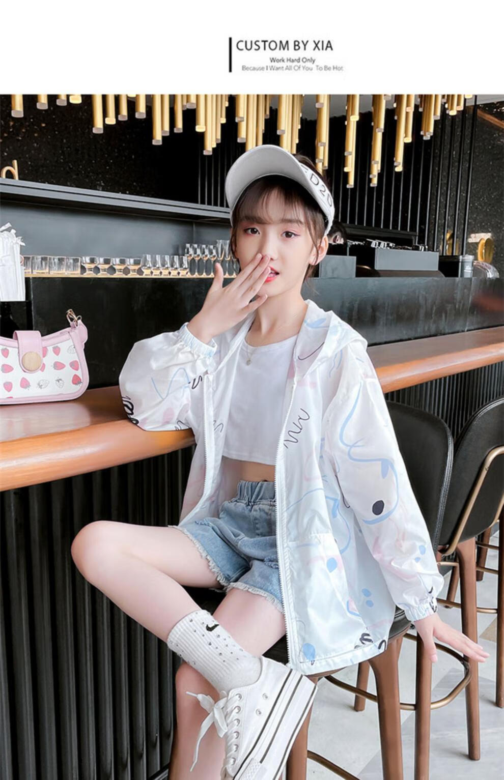 迪士尼商场同款女童防晒衣夏装9岁女孩夏季薄款7透气外套8女大童冰丝