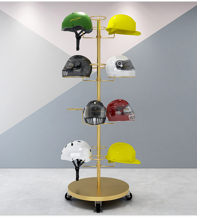 头盔安全帽展示架落地上墙车间工地放帽托旋转摩托车家用收纳架子欧琪