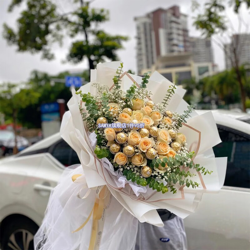 费列罗巧克力花束圣诞节平安夜同城速递女友表白生日重庆上海长沙99颗