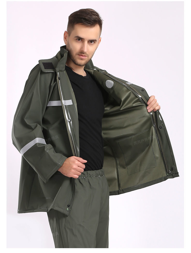 外卖专用雨衣雨裤分体套装户外骑行外卖全身防暴雨加厚针织布反光雨衣