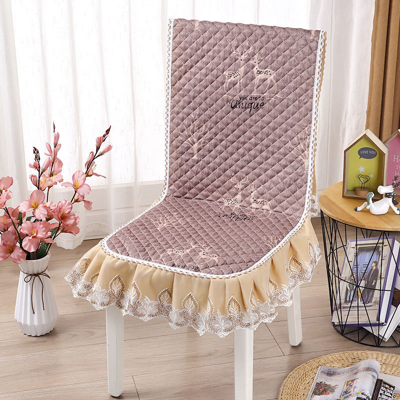 赞叶纺连体椅子套罩坐垫靠背家用一体式防滑餐椅垫加棉椅套椅垫四季