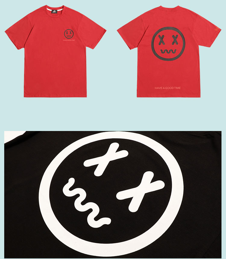 richsmile国潮牌mbd基础款印花小恶魔笑脸短袖t恤男ins潮流宽松情侣装