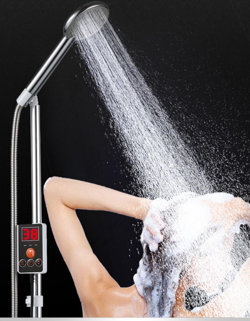 宿舍洗澡神器淋浴器加热农村家用租房户外移动洗澡机热水器 蓝色(充电