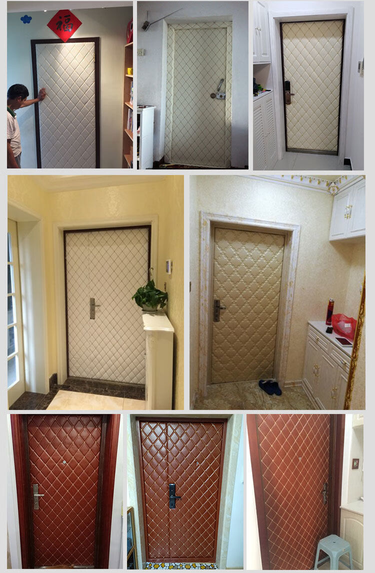 自粘加厚海绵进户门保暖吸音防风入户门面料 黑色菱形1厘米厚 工具