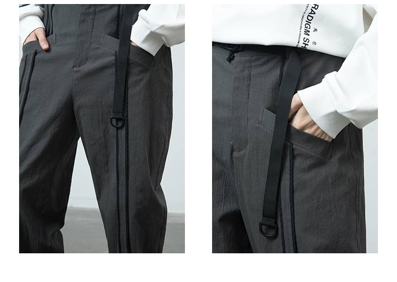 bosie裤子男2019冬季新品休闲裤设计师潮牌情侣款包边条撞色结构男裤